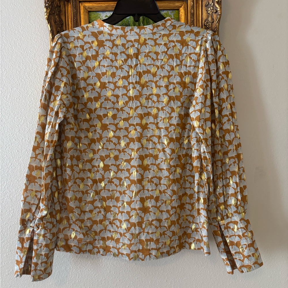 Avara Blouse Gold and White - Picture 6 of 7
